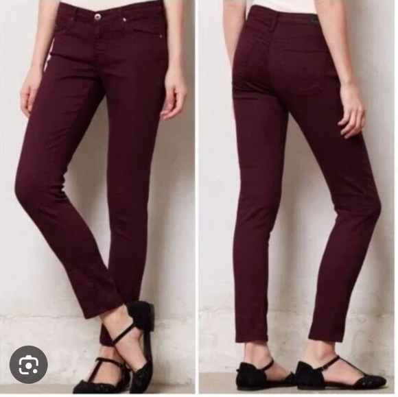 AG Adriano goldschmied burgundy skinny jeans size 26 - Picture 1 of 5